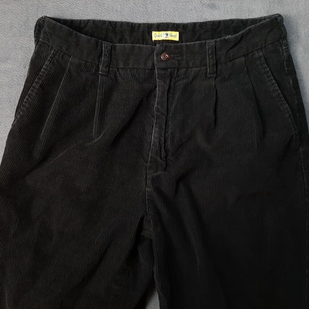 Duck Head Pants Men 32x32 Black Corduroy Old Money Preppy Dress Trousers